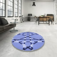 Ahgly Company Indoor Square с шарени дънкови сини килими, 8 'квадрат