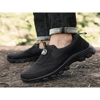 Мъхачки Мъжки маратонки Дишащи обувки за ходене Спорт пешеходни пешеходни обувки на открито трекинг маратонки неплъзгащи се на нисък топ черно 10