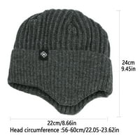 Кносфе плетени Мъжки шапки студено време зимата възрастни бобчета Буци термично топло Мъжки шапка шапка Черно свободен размер