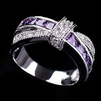 IAKSOHDU RING RHINESTONE Inlaid Decored Alloy Cross Design Finger Band for Party