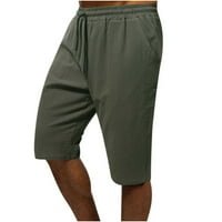 BadyMincsl панталони за мъжки клирънс мъжки небрежни джобни джобни плътни цветове памук и бельо спортни шорти