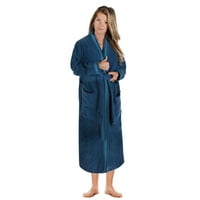 Обединен памучен памучен халат с бродерия AllSESEON Robe, XL, Aqua-Blue