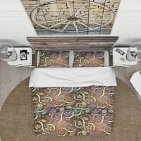 Дизайнарт 'орнаментиран Цветен модел с цветя и Пейсли' Флорален пухен покриващ комплект