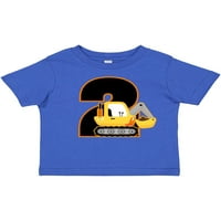 Inktastic 2-ри рожден ден строителство Digger Truck Gift Toddler Boy Girl Тениска