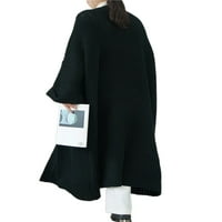 Lumento жени пуловер жилетка с дълъг ръкав изходни дрехи плътно цветно плете палто ежедневно яке шал ший черно