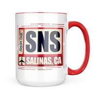 Neonblond Airportcode SNS Salinas, CA халба подарък за любители на чай за кафе