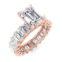 Оксфорд - Карат изумруд нарязана диамантена вечност годежен пръстен