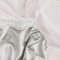 Копринена пижама за жени Ново дантелено бельо копринено бельо за сън за спално облекло пижама сатени сив xl