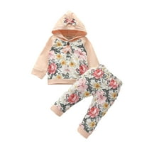 adviicd новородени бебешки дрехи за момиче детски дрехи панталони с качулки печат флорални топчета за култури за тийнейджърки 14-16