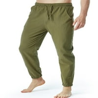 Капрез мъже панталони еластични талии Панталони Панталони Плажни панталони удобни дъна Малка цветна армия Зелена S