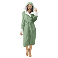 Плюс размер жени размито палто жени зимно палто халат плюш удължени халата за домашни дрехи домашни дрехи с дълъг ръкав халат топло солидно палто елегантни зимни п