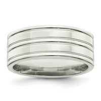 Стерлингов сребърен плосък жлебов сватбен пръстен с размер фантазирани фини бижута за жени подаръци за нея