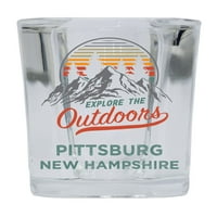 Питсбург Ню Хемпшир Разгледайте сувенира Сувенир квадратна база алкохол Стъкло 4-пакет