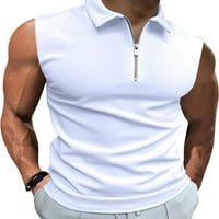 Luxplum Отдих мъже поло ризи летни тениски за ревера на ревера без ръкавици