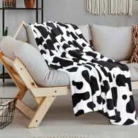 Уникални изгодни крава отпечатани лек разтегателен диван 300 грама фланел хвърлят одеяло 39 51