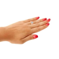 Mauli Jewels пръстени за жени 2. Карат възглавница нарязана аквамариново пръстен 4-Prong 10K Rose Gold
