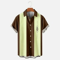 Ризи за поло за мъже Мъжки лятен ежедневен печат плюс размери риза с къс ръкав спускайте яка риза