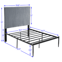 JS B Пълно легло Красива линейна лента възглавница Силна желязна рамка с високотемпературна боя