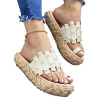 Тичинки женска платформа Сандали летни мъниста отворени пръсти за плъзгане обувки Дишам Boho Style Clatited Element Жена Носене за ежедневни ежедневни