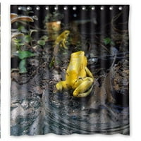 HelloDecor Animal Frog душ завеса полиестер тъкан за баня декоративна схващане с размер на завесата