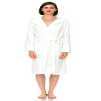 Избори за кърпи Женски халат, първокласен памучен халат за жени, меки тери платки за жени за жени X-Small White
