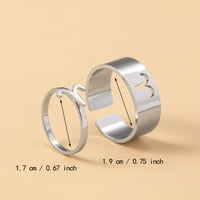 Зодиакален пръстен от неръждаема стомана за двойка мъже изявление пръстен отворен приятелство bbf рожден ден бижута подарък комплект пръстени f