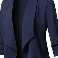 YIEVOT палто за жени моден клирънс дамски модни ежедневни солидни отворени предни жилетка с дълъг ръкав палто флот s
