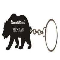 Mount Morris Michigan Suvenir Metal Bear Keychain