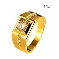 Frehsky пръстени джентълмен темперамент Платен 24K Златен пръстен Мъжки доминиращ пръстен Вечен годеж Сватбен пръстен