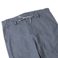 Мъжки панталони на Mialoley с висока талия за затваряне на монохромни панталони