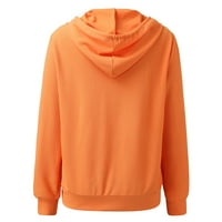 Kpoplk Solid V-образно деколте жени пуловери дълги батчета ръкав с яка асиметрична подгъва пуловер пуловер върхове оранжево, s
