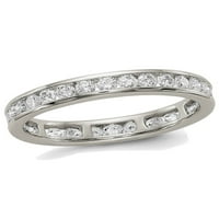 1. Карат диамантен вечността сватбена лента пръстен в 14k бяло злато