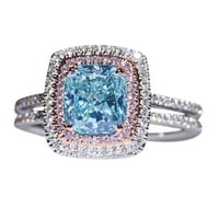 Pgeraug подаръци за жени бял каменен пръстен, ръчно изрязан, сватбен годежен бижута подарък жени пръстени синьо