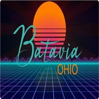 Batavia Ohio Vinyl Decal Stiker Retro Neon Design