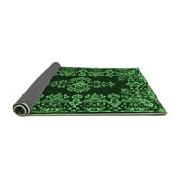 Ahgly Company Indoor Square Medallion Emerald Green Traditional Area Rugs, 6 'квадрат