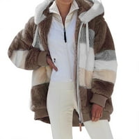 Miayilima плюс размер женско яке палта яке палта за жени ежедневни върхове зима есен с дълъг ръкав, покритие l coatbrown l