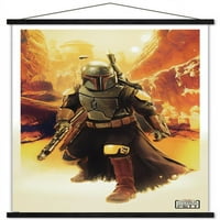 Star Wars: Книгата на Boba Fett - Boba in Canyon Wall Poster с дървена магнитна рамка, 22.375 34
