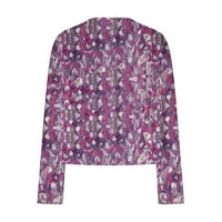 Lroplie дамски палта V-образно деколте с дълъг ръкав за жени със солидно цветно яке яке за външно облекло розово 2xl