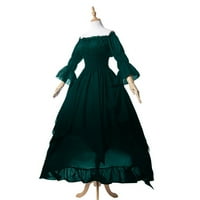 Yuwull рокли за жени ежедневни рокли на Naxi жени с дълъг ръкав екипаж парти за врата Крех с дължина дължина Косплей рокля плюс размер летни рокли зелен клирънс