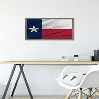 Тексаски плакат за стена на флаг, 14.725 22.375 в рамка