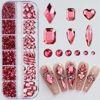 Dianhelloya Bo Искрящи нокти за нокти Създайте зашеметяващо 3D изкуство за нокти с лъскави FAU Crystal Charms