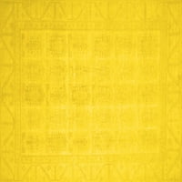 Ahgly Company Indoor Square Oriental Yellow Traditional Area Rugs, 5 'квадрат