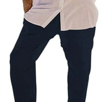 Niuer мъжки панталони панталони с теглене еластична талия с дълъг панталон от дъна на салони твърди цвят зелен 2xl