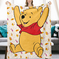 Карикатура мечка печат фланел руно одеяло животно тема диван одеяло меко топли одеяла за пътуване за деца тийнейджъри момчета и момичета