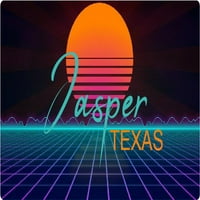 Jasper Texas Vinyl Decal Stiker Retro Neon Design