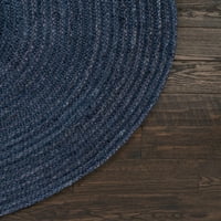 Уникален Loom Dhaka сплетен килим за юта 5 '1 5' 1 , тъмно синьо