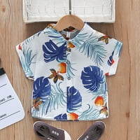 Летни ризи за момчета бутон Хавайски къси тениски деца флорална ваканционна риза малко дете върхове на плажа плаж бебешки върхове