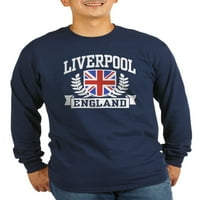 Cafepress - Ливърпул Англия - тъмна тениска с дълъг ръкав