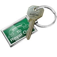 Зелен знак Keychain Добре дошли в Royal Oak