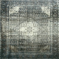 Винтидж площ килим за спалня за дневна традиционна медальонска зона килим сиво